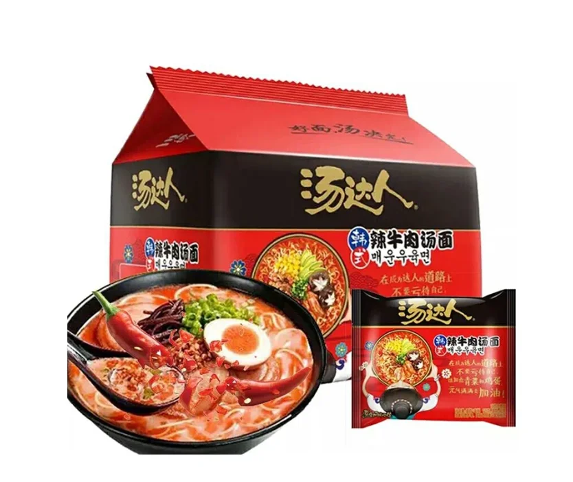 汤达人韩辣牛肉汤面125g*5