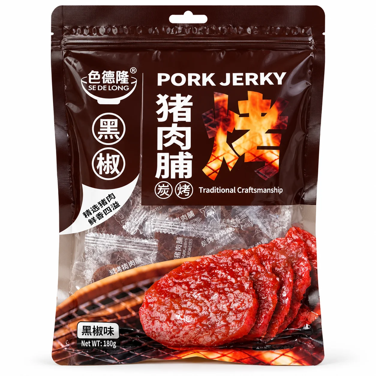 色德隆黑椒味猪肉脯180g