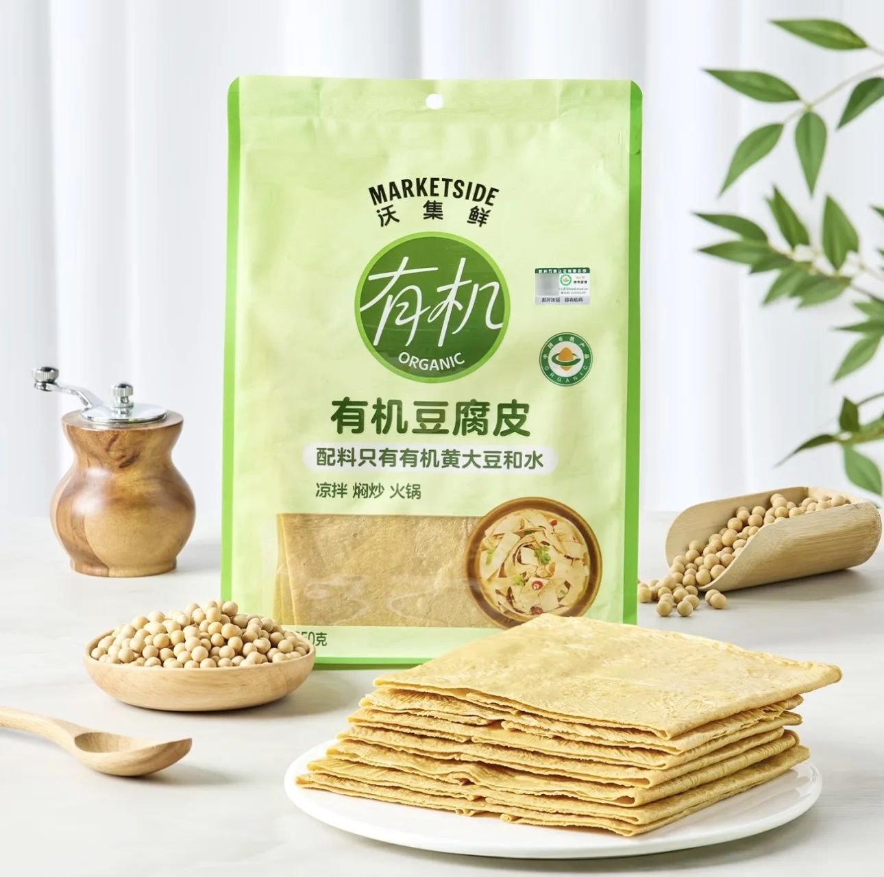 沃集鲜有机豆腐皮350g