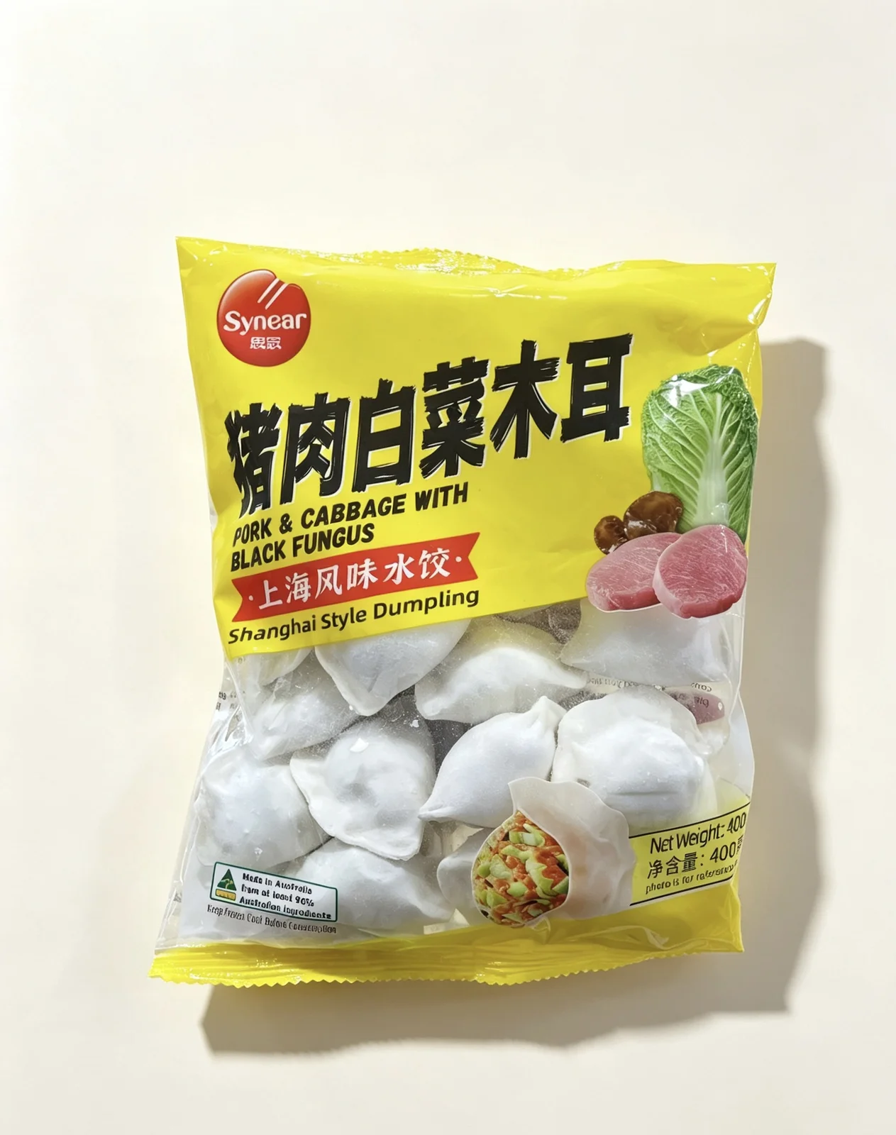 思念猪肉白菜木耳水饺400g