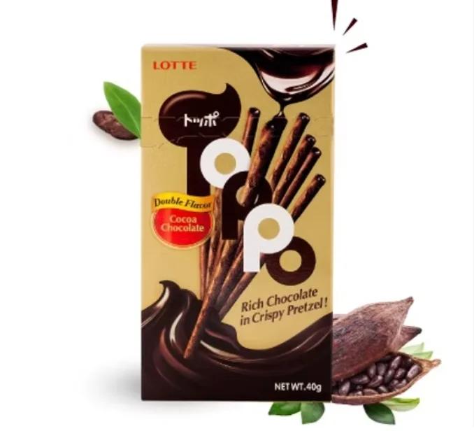 乐天Toppo浓厚巧克力口味夹心饼干棒