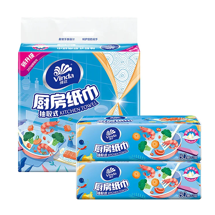 维达抽取式厨房纸巾80抽*3包
