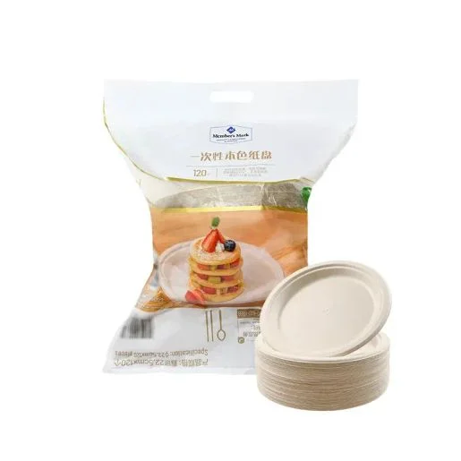 MM Disposable Unbleached Paper Plates