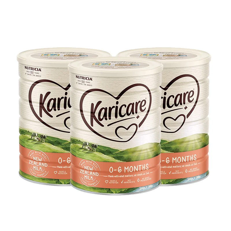 【限时免费升级顺丰】【新西兰直邮】【3罐】 Karicare 可瑞康婴儿奶粉牛奶粉1段普通装 900g/罐 3罐装  （0-6个月）保质期：2028.1左右