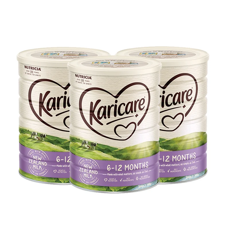 【排单发货】【限时免费升级顺丰】【新西兰直邮】【3罐】 Karicare 可瑞康婴儿奶粉牛奶粉2段普通装 900g/罐 3罐装（6-12个月）  保质期：2027.12左右
