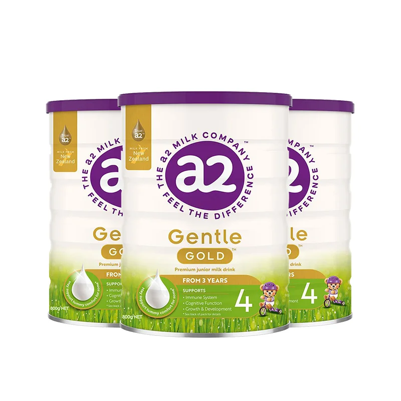 【时安达普线时效预计6-8周】【3罐】a2金装Gentle Gold幼儿配方奶粉4段 800g 3罐 (36个月以上) 保质期2027.12