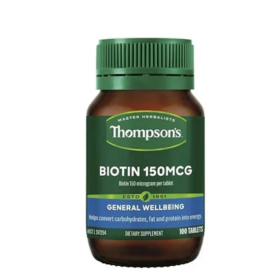 Thompson's汤普森高浓度生物素 150mcg 100粒 强健发根预防白发脱发保质期2027.5