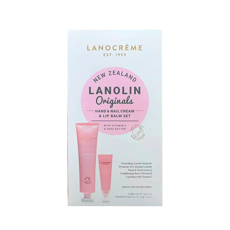 Lanocreme 兰侬绵羊油羊毛脂VE护甲护手霜 润唇膏护唇套盒（护甲护手霜100g 润唇膏10g ） 保质期：2028.10