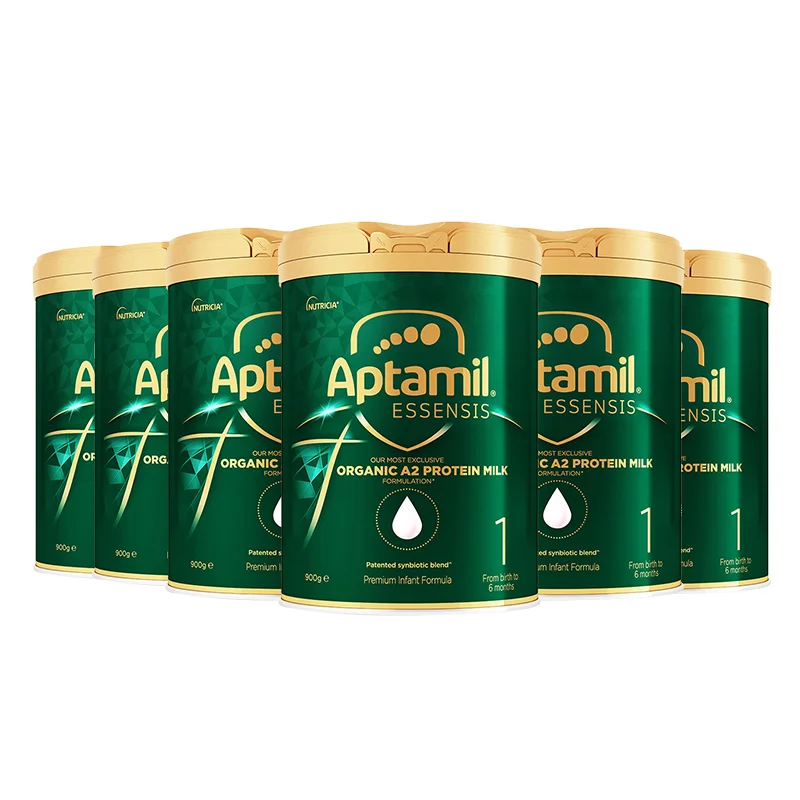 【新西兰发货】【普线预计6-8周】Aptamil爱他美奇迹绿罐Essensis有机A2蛋白1段婴幼儿奶粉900g*6罐 （0-6个月）保质期2027.10左右