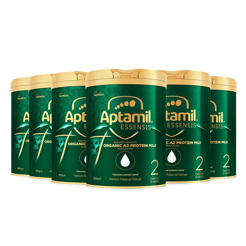 【新西兰发货】【普线预计6-8周】Aptamil爱他美奇迹绿罐Essensis有机A2蛋白2段婴幼儿奶粉900g*6罐（6-12个月）保质期 2027.10左右