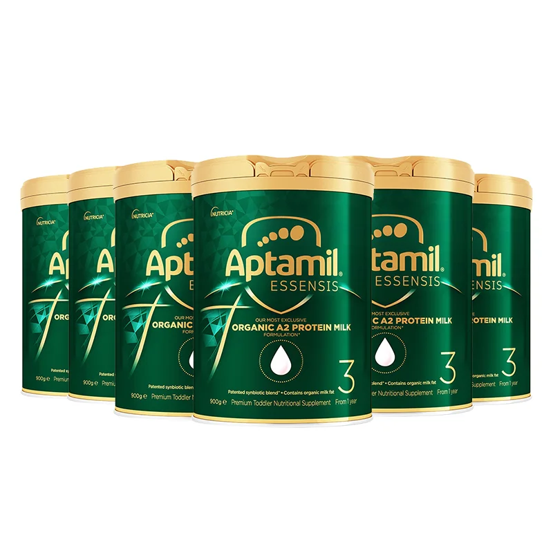 【新西兰发货】【普线预计6-8周】Aptamil爱他美奇迹绿罐Essensis有机A2蛋白3段婴幼儿奶粉900g*6罐(1岁以上) 保质期2027.10左右