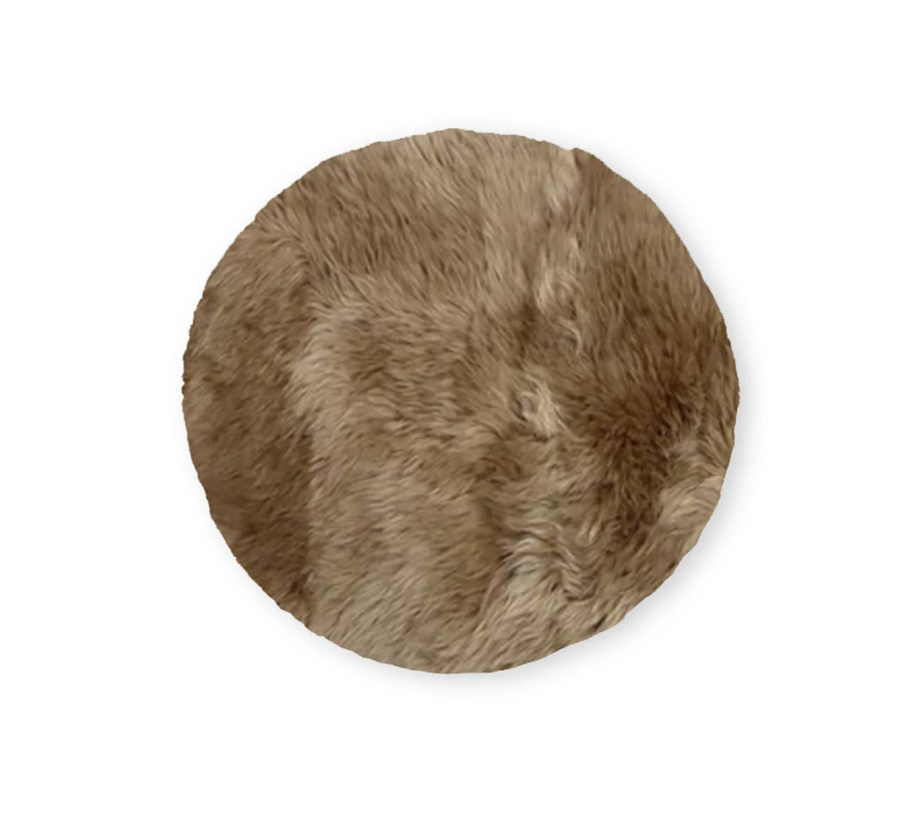 【包邮】【内胆需额外加20纽（可选）】Sheepskin Cushion Butterscotch Circle长毛羊皮圆形坐垫靠垫 焦糖色 80cm*80cm