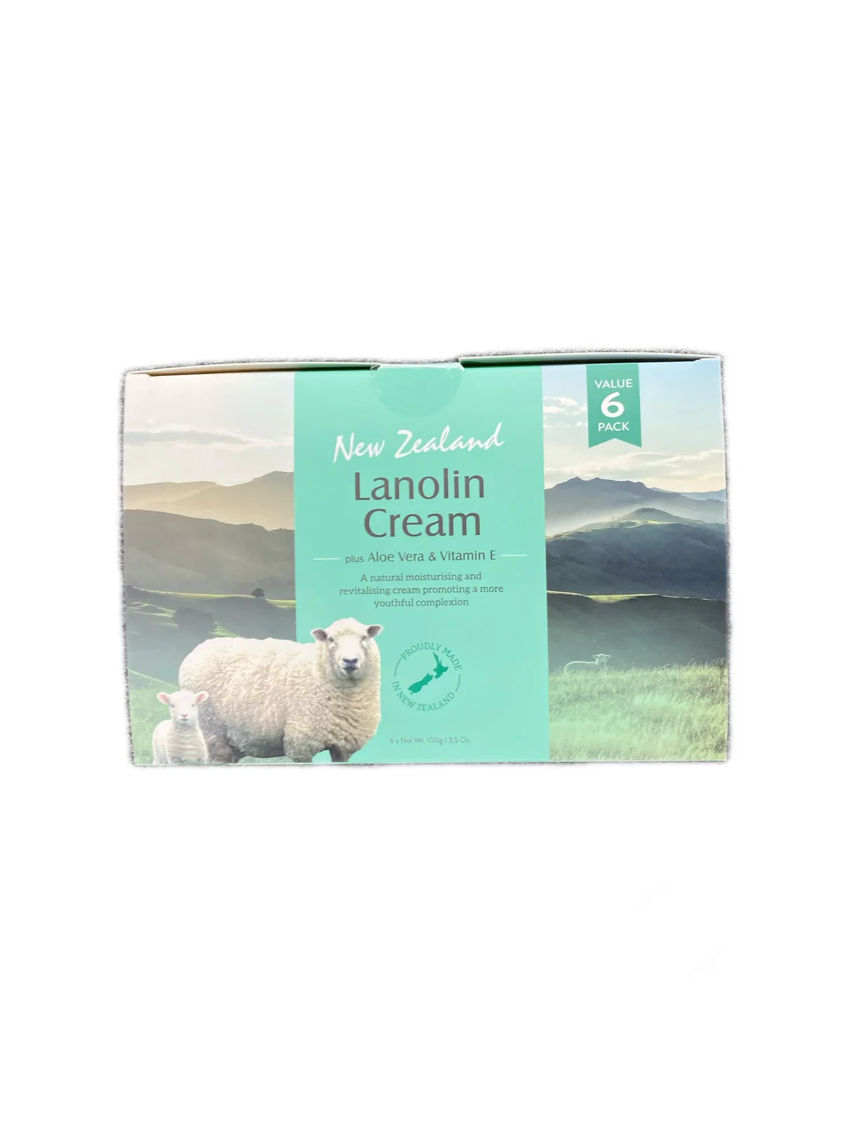 【套盒】LANOCREME New Zealand 绵羊油活肤芦荟面霜100克 6瓶装 保质期2031.2