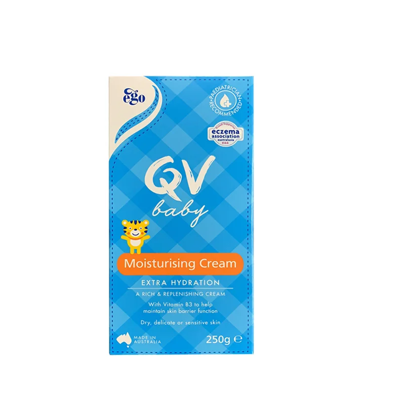【漏液不理赔】Ego QV小老虎婴儿宝宝面霜保湿润肤乳儿童身体乳霜 按压头250g  保质期：2028