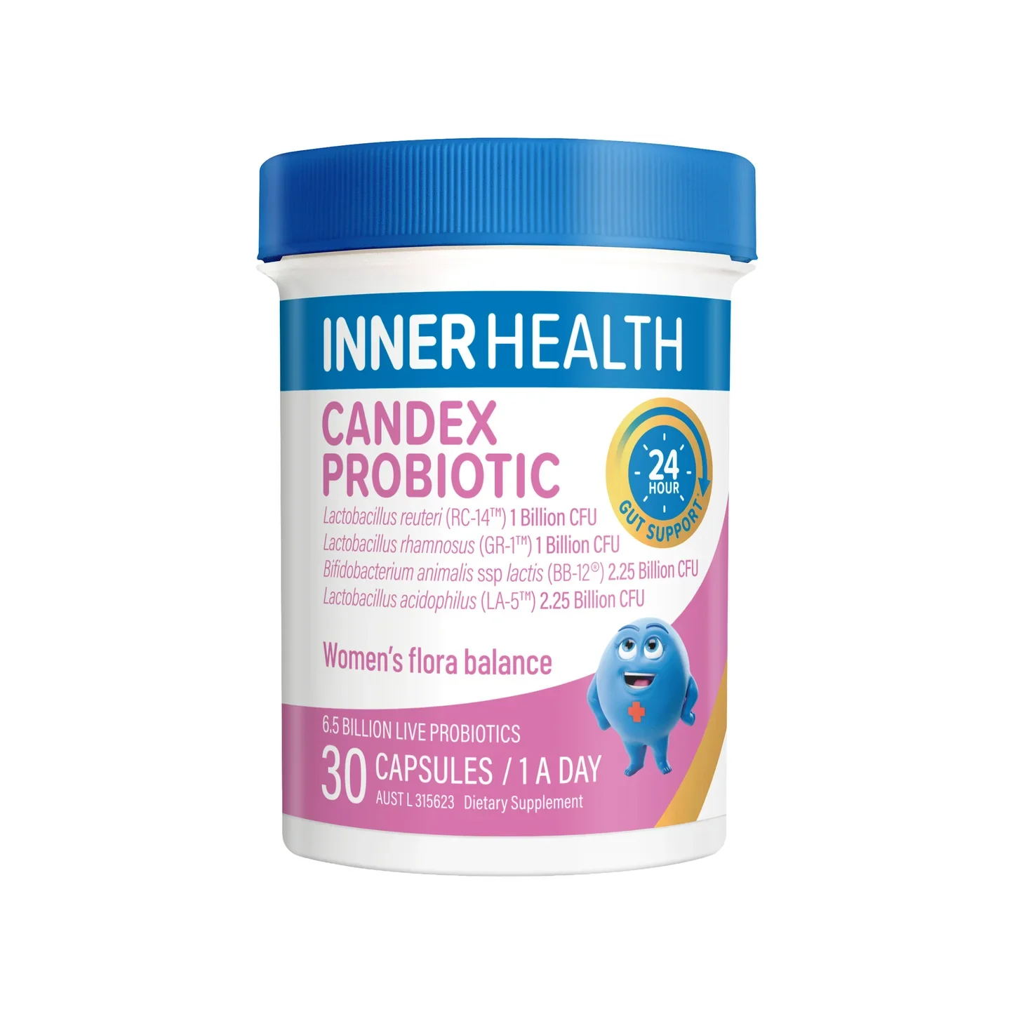 【全系列买三送高之源脂质VC胶囊】【秒杀特价】Inner Health Candex Probiotic 30s 澳洲茵澳斯女性专用乳酸杆菌活性益生菌30粒 保质期2027.3