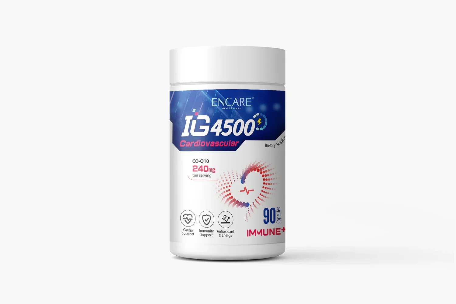 Encare IGg4500免疫球蛋白 辅酶Q10心动力胶囊90粒 保质期2027.11