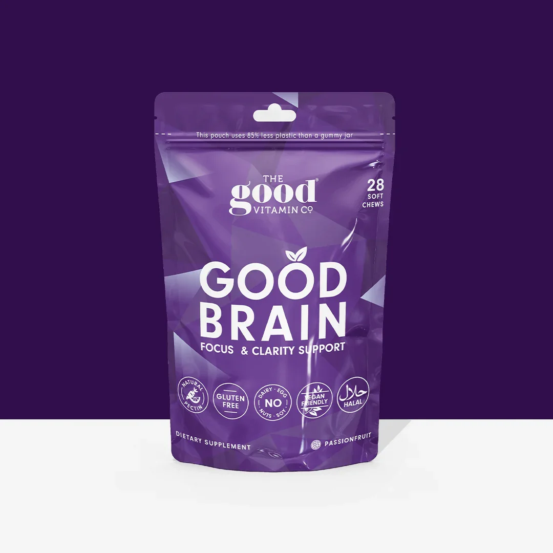 【软糖因自然因素融化不理赔】The Good Vitamin CO Brain 睿智专注提神亚麻籽精华软糖28粒 百香果味 保质期2027.12
